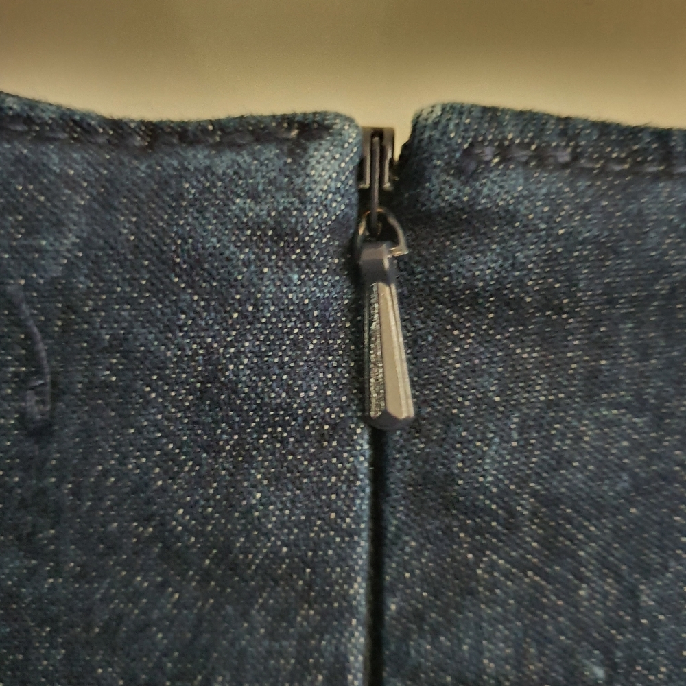 Review Size 14 High Waist Dark Wash Blue Denim Skirt - Picture 5 of 10